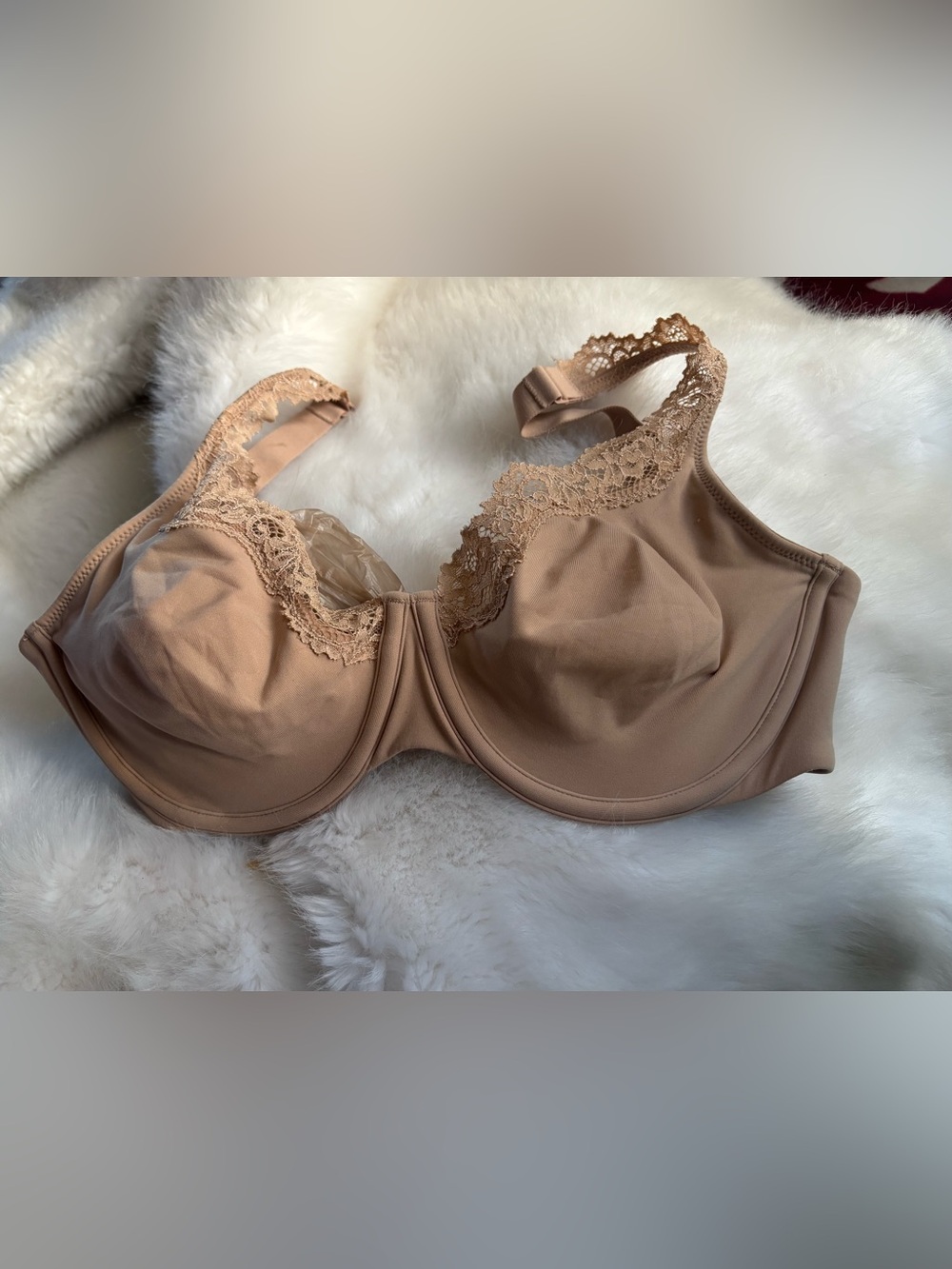 Skims nude lace trim bra 34DD Demi-cup
